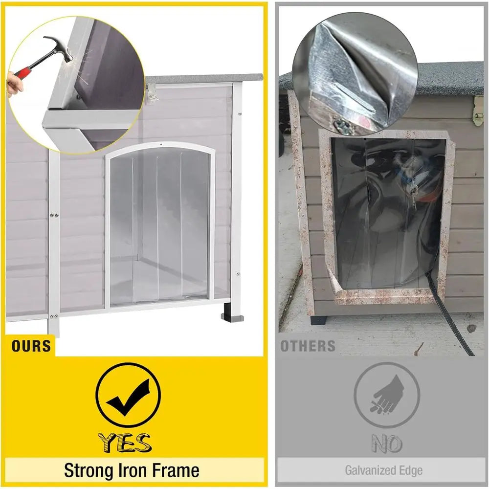 Heated Dog House Outdoor 59" Extra Large Insulated Dog Kennel with Heater or Winter,Waterproo Dog Cage or Large & Medium,Small D