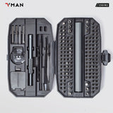 VMAN 156in1 Mini Electric Screwdriver Set Precision Repair Tools Magnetic Phillips Screw Driver Bits for iPhone PC Watch Camera