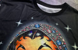 Oversized Short Sleeve Tees for Women Summer Clothing Cartoon Girl Printed Rhinestones Casual Loose O Neck T-Shirts Knitwear