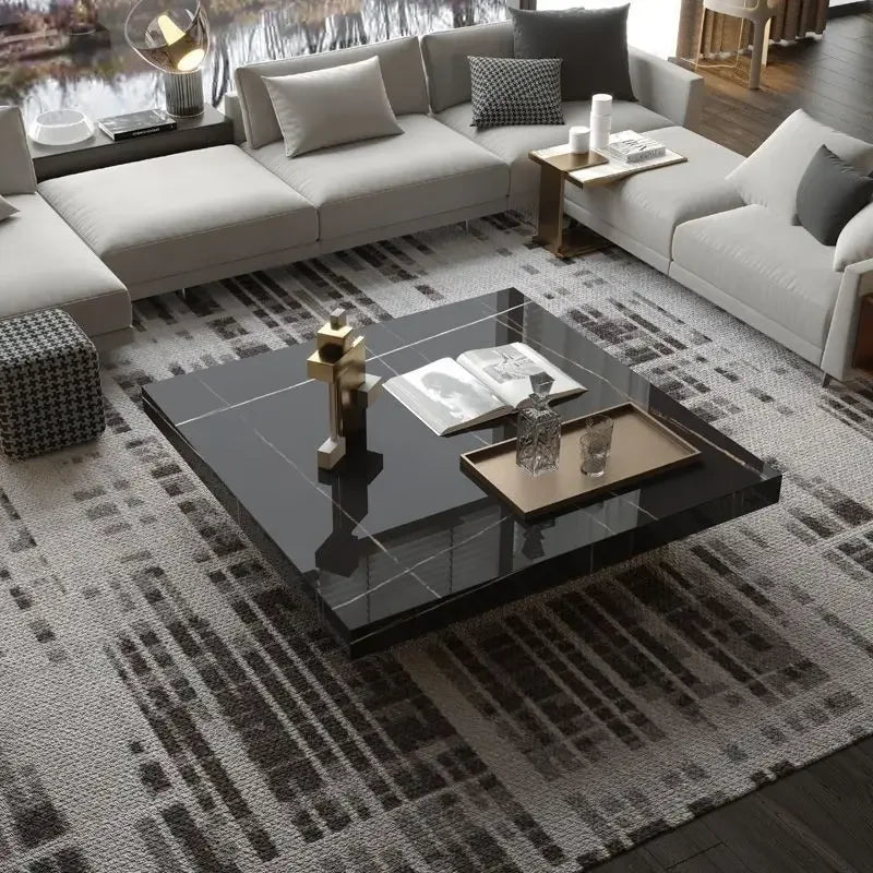 Coffee Table Sintered Coffee Table Oversized Large Square Coffee Rock Plate End Table New Design
