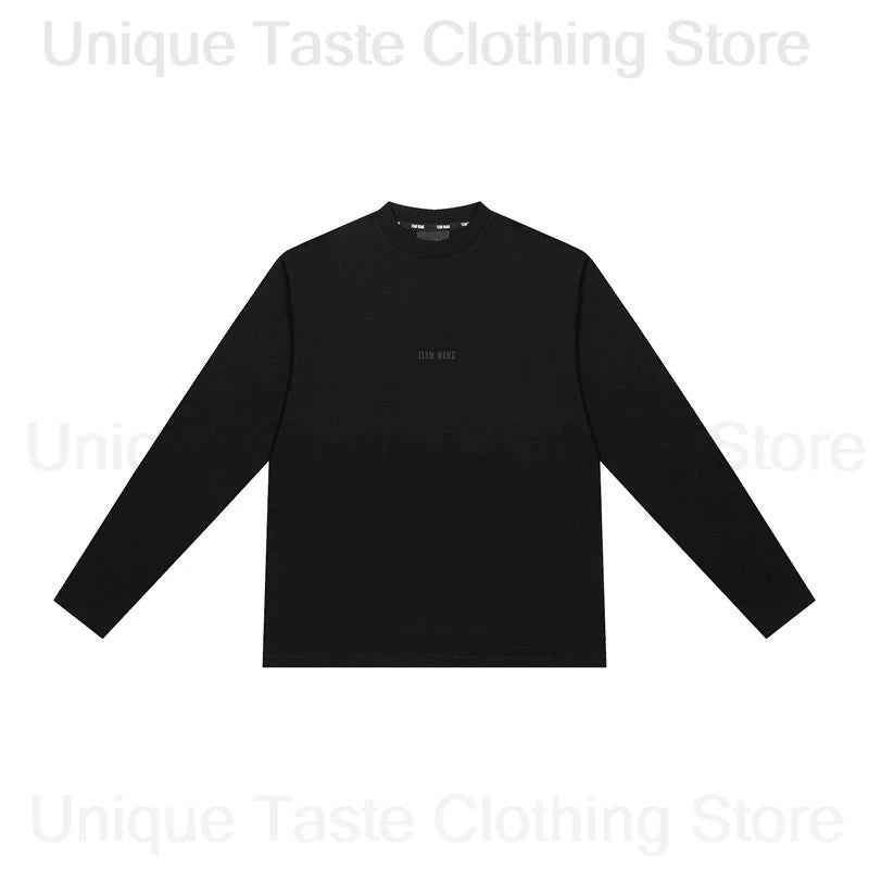 ‌Jackson Wang Same T Shirt TEAM WANG Letter Print High Quality Version Cotton Autumn Long Sleeve Tee Tops Men Women T-shirt