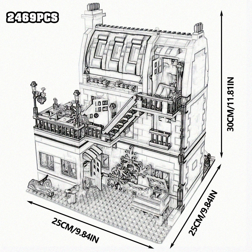 Creative Expert Brick Bank Street View Building Blocks Tudor Corner Assembly Downtown Diner Assembly Square Model Sets Toys Gift For Adults Room Decor 10251