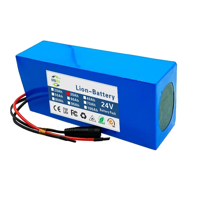 24V 30Ah 6s3p 18650 lithium battery 24V 30000mAh lithium-ion battery pack+charger