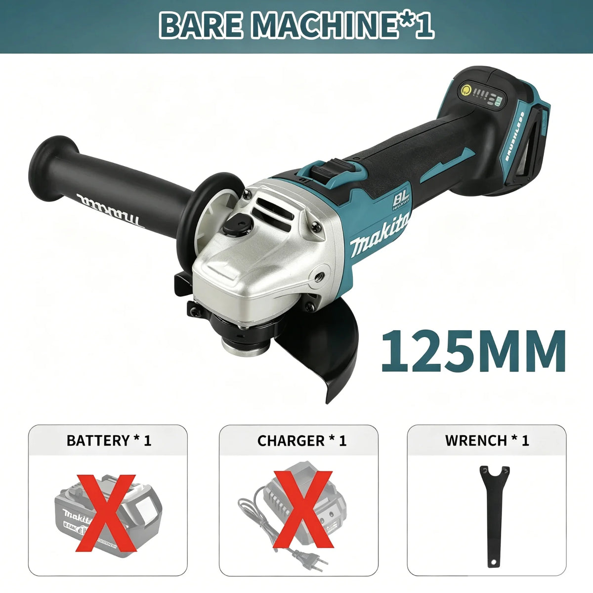 Makita DGA506 18V 125mm Brushless Angle Grinder Electric Polishing Machine Metal Grinding Tool for DIY And Professional Use