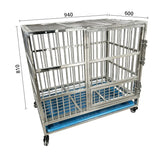 Stainless steel dog cage indoor foldable portable medium and large dog pet cage with tray square tube dog cage breeding