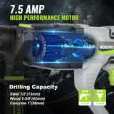 1-1/4 Inch SDS-Plus Rotary Hammer Drill 7.5AMP Lightweight Corded Version for Concrete Demolition Chipping Rotomartillo