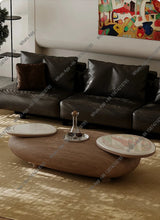 u- Medieval style large coffee table living room retro creative high-end atmospheric design sense walnut color coffee table y