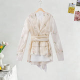 Elegant Printed Women's Dress Long Sleeve V-Neck Ruffle Waist-Closed Lady Mini Dresses 2026 Summer Female Vacation Robe New