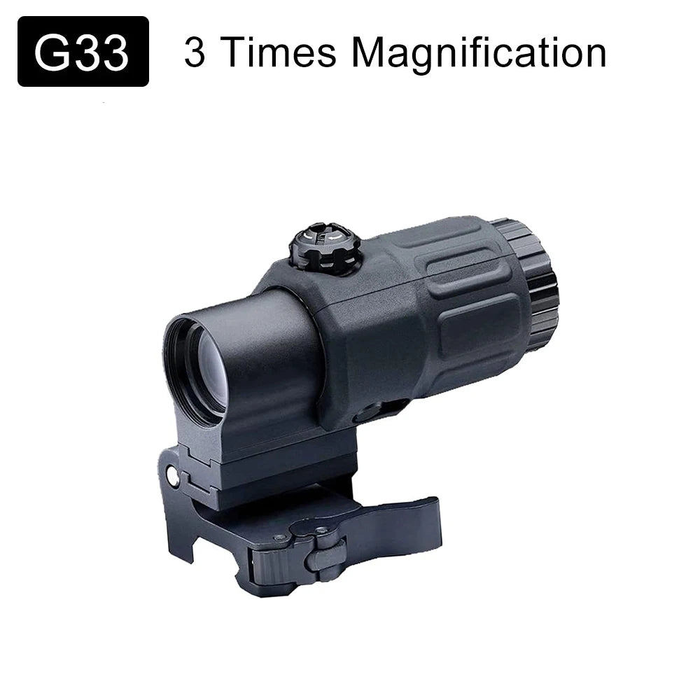 Tactical G33 G43 G45 Sight Fixed 3X 5X Magnifier Scope with Quick Disassembly and Flipping for Airsoft Hunting Collimator