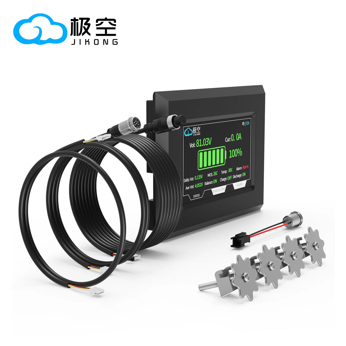 JIKONG BMS 4.3 Inch Screen Display with A 3500mm Cable and 4 Fixing Screws for JIKONG JK BMS