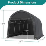 10x15FT Heavy Duty Carport Portable Garage All-Steel Frame Round Roof Anti-Snow Outdoor Shelter Car Truck Boat Storage, Custom