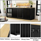 94.5" Extra Large Dog Crate Furniture, Heavy Duty Dog Kennel with a Removable Divider, Indoor Furniture Style Dog Crate House