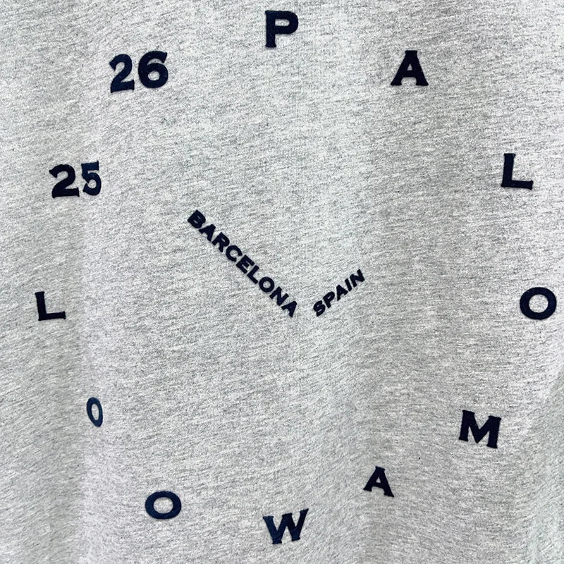 Trendy 2026 Summer Flocking Clock Print Round Neck Stretch Slim Fit T-Shirt