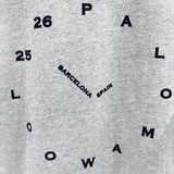 Trendy 2026 Summer Flocking Clock Print Round Neck Stretch Slim Fit T-Shirt