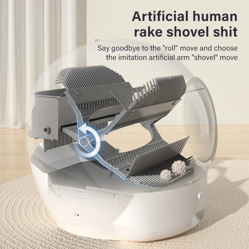 UV Sterilized Smart Round Cat  Box Automatic Splash-Free Toilet with Sand Scooping Feature Improved Cat  Cleaning