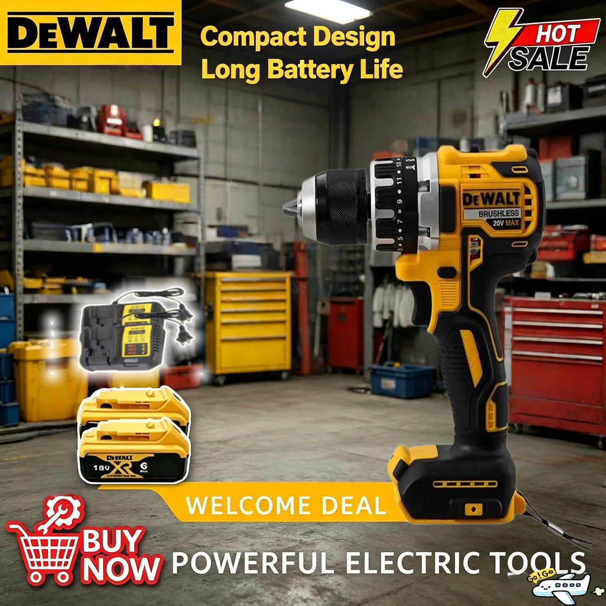 Dewalt DCD796 18V Cordless Brushless Impact Drill Brushless Drill Multifunctional Rechargeable Portable  Battery Power Tools