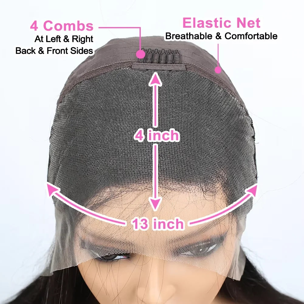 Kinky Straight 250% Density 13x4 HD Full Lace Front Human Hair Wigs Brazilian Glueless Lace Frontal Wigs Pre Plucked Women Yaki