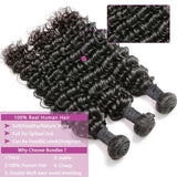 Queenlike Deep Wave Human Hair Bundles 24 26 28 inch Deep Curly Bundles