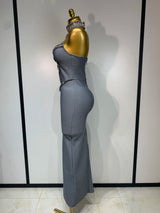 High Quality Strapless Beading With Necklace Bandage Dress Celebrity Elegant Evening Party Fancy Club Birthday Dresses