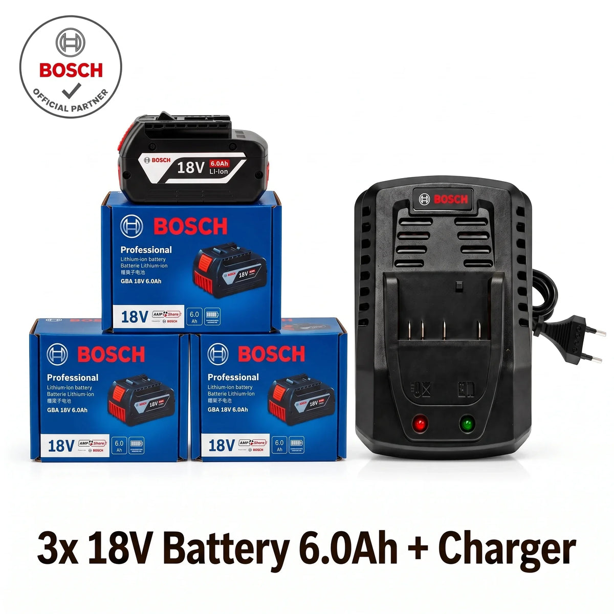 Bosch 18V 6.0Ah Genuine Battery BAT609 BAT609G Original Rechargeable Lithium-Ion Power Tool Battery