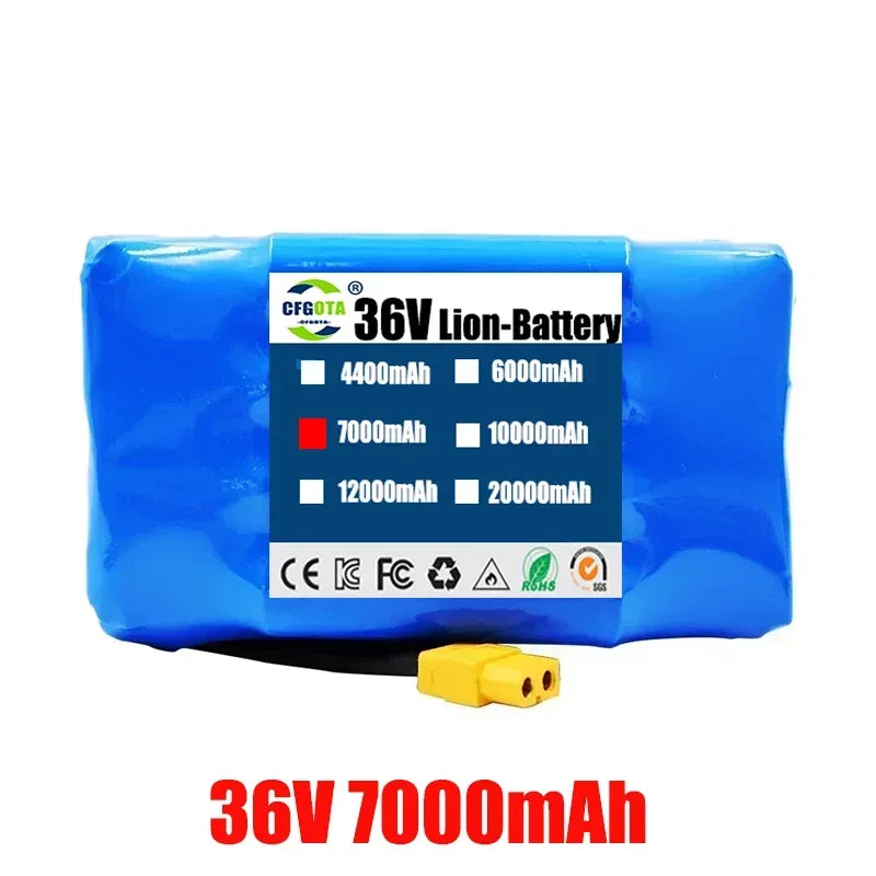 36V 7Ah Battery Hoverboard Rechargeable Li-ion Battery Pack Li-ion Cell for Electric Self Balance Scooter Hoverboard Unicycle