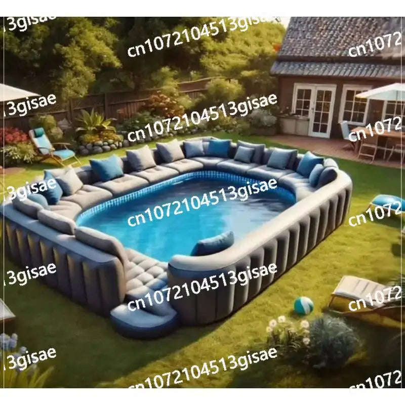 Equipped with Portable Lounge Chairs, Commercial Custom Inflatable Sofa Pool Set,