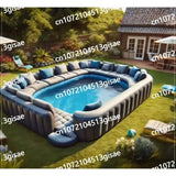 Equipped with Portable Lounge Chairs, Commercial Custom Inflatable Sofa Pool Set,