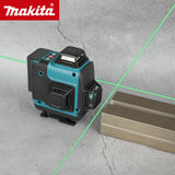 Makita 4x360°Laser Level Green Beam5000mAh 8H RuntimeSelf-Leveling LaserTool with Manual Mode for Construction Renovation Layout