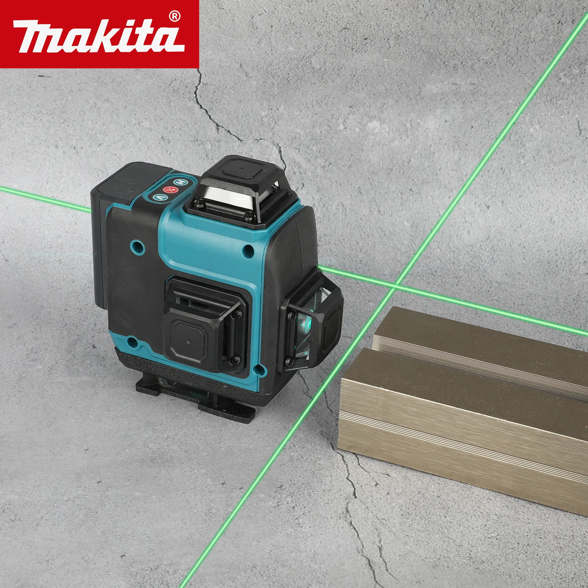 Makita 4x360°Laser Level Green Beam5000mAh 8H RuntimeSelf-Leveling LaserTool with Manual Mode for Construction Renovation Layout