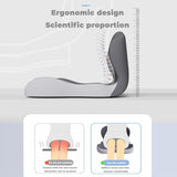 Contoured Ergonomic Lumbar Back Support Seat Cushion with Washable Cover Soft Pressure Relief Chair Pad for Office Workers Long Time Sitting Comfort