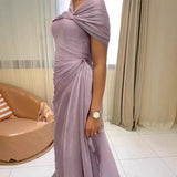 Spring Summer Sexy Backless Slim Long Dress Fashion Asymmetrical Ribbon Dress Elegant Off Shoulder Hollow Out Women Party Dress