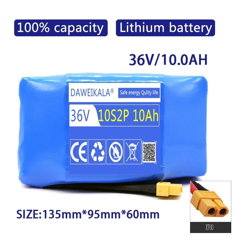 Upgrade 36V Battery pack 12000mAh Rechargeable Lithium ion battery for Electric self balancing Scooter Hover Board unicycle