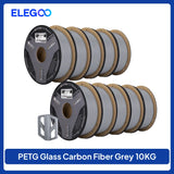 ELEGOO Glass Fiber PETG-GF Filament 1.75mm Gray White Black 1KG/2KG/5KG/10KG For US EU