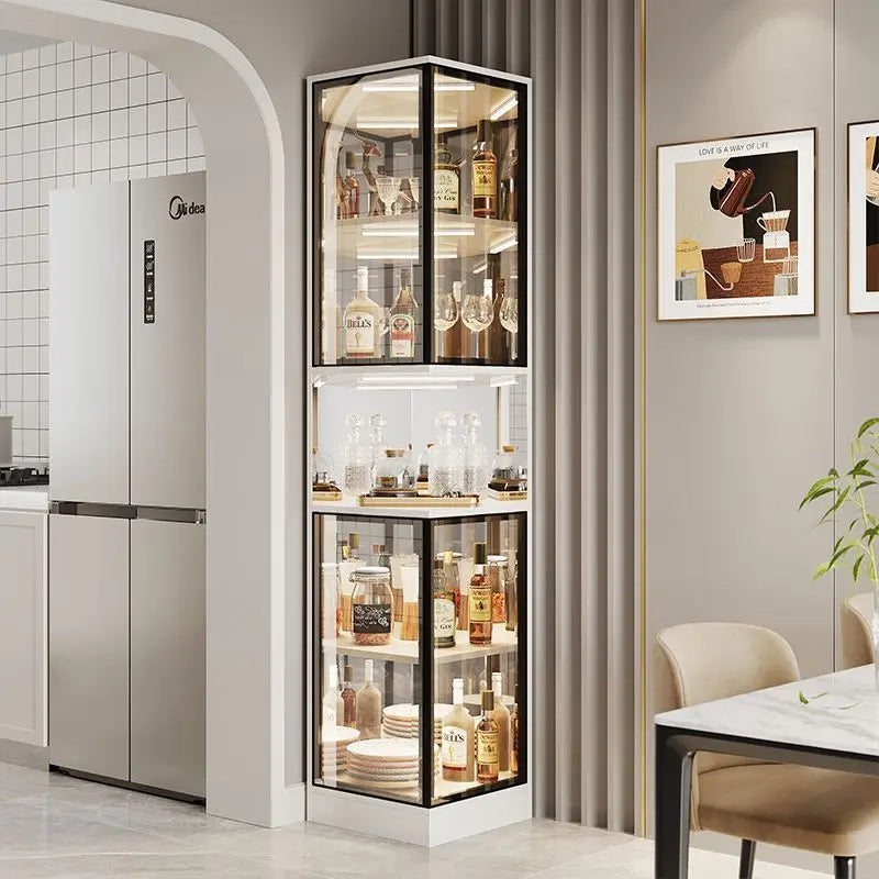 Living room corner glass  display cabinet TV cabinet side wine cabinet rack new