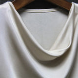 Women's 50% Silk 50% Viscose Knit Drape Neck T-Shirts top 8 colors M-2XL SJ305
