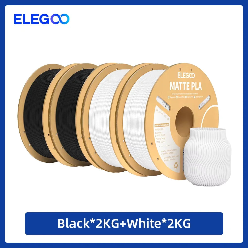 ELEGOO Multiple-Color Matte PLA Filament 1.75mm 2KG/4KG/5KG/10KG For EU US