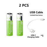 2025 Pro 1.5V AAA 6800mAh Rechargeable Battery, Type-C Fast Charging Li-ion Batteries, 2000 Cycles LED Indicator with Free Cable