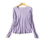 2025 Fashion New Mulberry Silk Long Sleeve Bottoming Shirt Women's Silk Knitted Solid Color Round Neck Bottoming Shirt