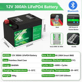 24V 100Ah LiFePO4 Battery 2.56Kwh 6000+ Cycles Bluetooth Smart BMS 25.6V 200Ah 300Ah For Solar RV Marine Trolling Motor Off Grid