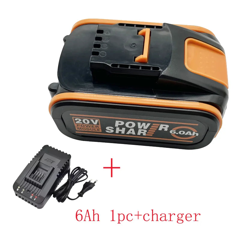 20V Replacement Battery for WORX WA3551 WA3553 WA3570, Power Share Compatible, 4.0Ah / 6.0Ah for Electric Power & Garden Tools