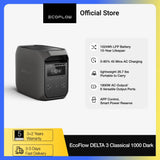 ECOFLOW Solar Generator DELTA 3 Classical Dark 1000, 1024Wh LiFePO4 Battery Portable Power Station, 1800W AC/100W USB