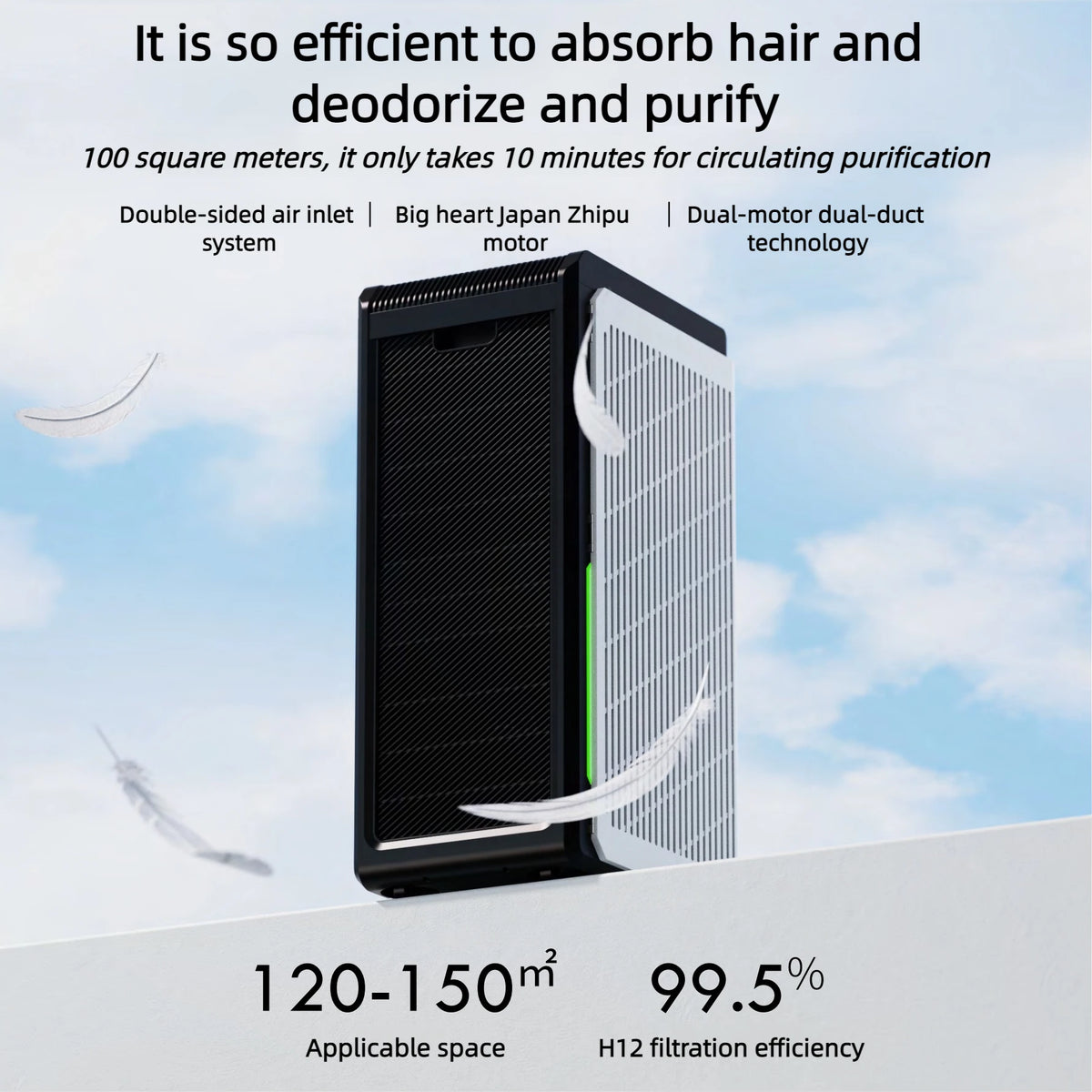 OEM Automatic Pet Deodorizer Air Purifier For Home Allergies Pets Hair Smart Air Purifier Cleaner With Tuya App Wifi Control