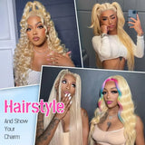 13x6 Body Wave Transparent HD 30 46 Inch 613 Honey Blonde Lace Frontal Human Hair Wig 200 Density Brazilian 13x4 Lace Front Wig