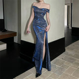Elegant Mermaid Tulle Skirt Off-Shoulder Birthday Dress Candlelight Night Song Luxury Strapless Gown for Women Summer Party D...