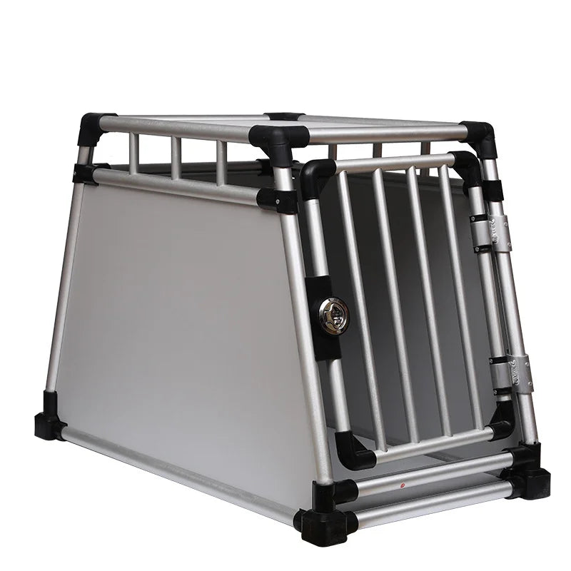 2025 Aluminium Heavy-Duty Dog Car Cage Double Doors Escape-Proof Indestructible Large Kennel House Camping Furniture Pets
