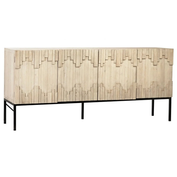 # Recycled Pine Wood Antique Natural Iron Base Cabinet Living Room Cabinet Sideboard