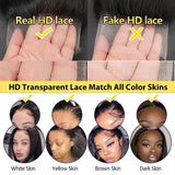 200 Density Burmese Curly Human Hair Wig Brazilian 7x6 13x4 13x6 HD Transparent Lace Frontal Human Hair Wigs for Women 40 Inch