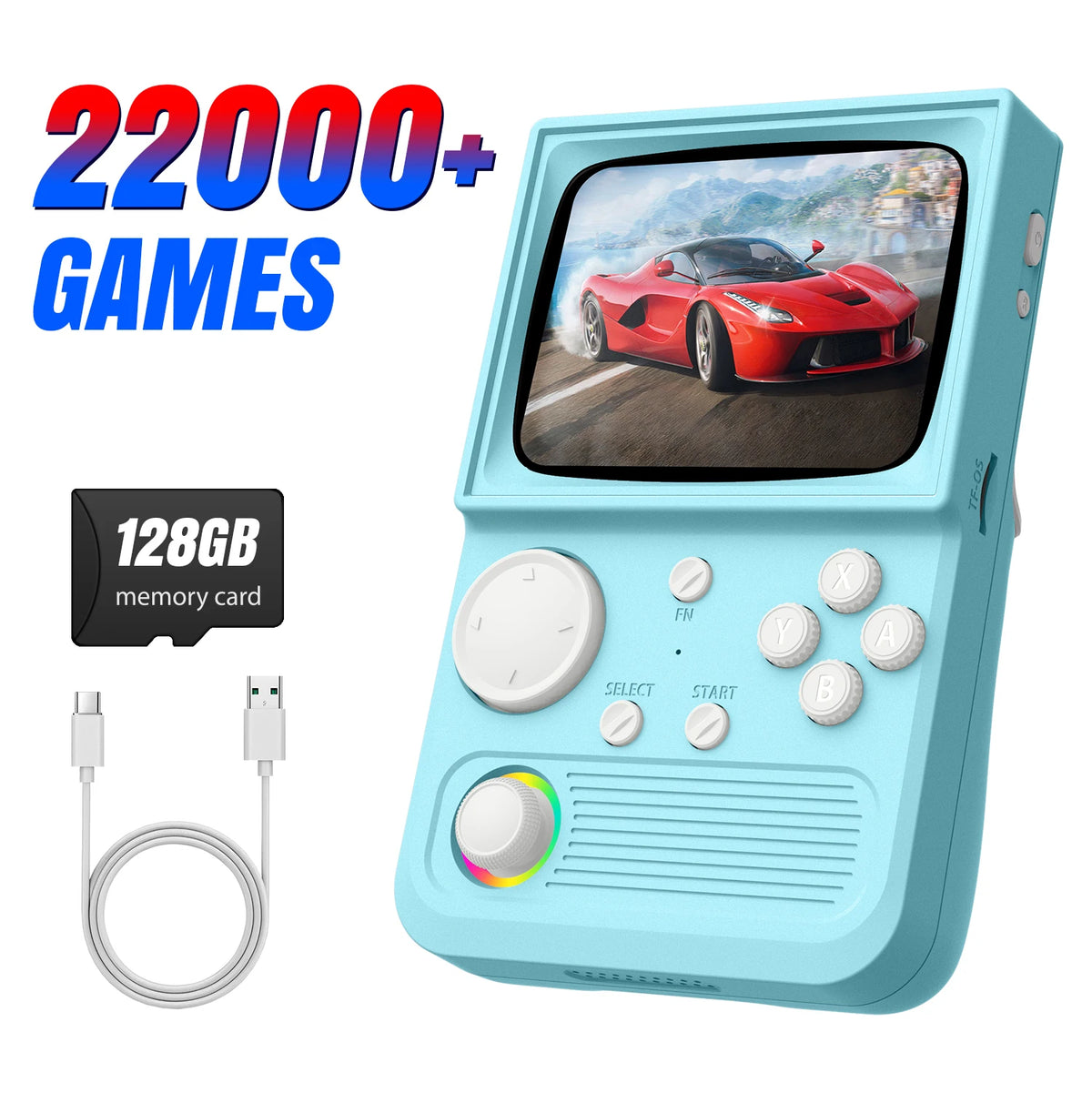R36T Retro Handheld Game Console 22000+Game 3.5'' HD IPS Screen WI-FI Multiplayer 128G Portable Pocket Video Player Ship From US