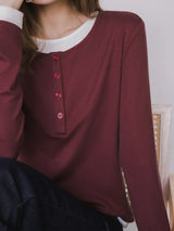 XIAOGULI Lyocell Long Sleeve T-shirt Women Basic Layering Top 2026 Autumn New Fake Two Piece Slim Fit Layerable Outer Top