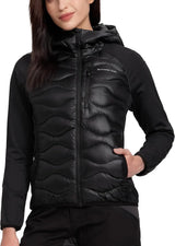Pioneer Camp Womens Lightweight Insulated Running Jacket Puffer Packable Water Resistant with Zipper Pocket for Hiking Travel